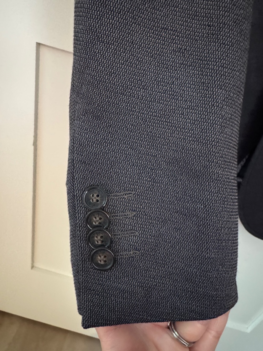 Men's Brown/Blue Knit Blazer - Classic Tailored Style - Picture 7 of 13